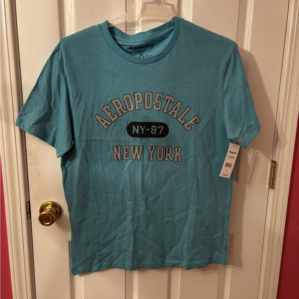 Aeropostale Aqua Blue Cotton Tee! SZ L New with tags!